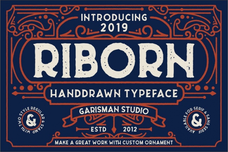 Riborn | Retro Rough Font Font Download