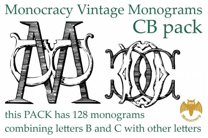 Monocracy Vintage Monograms Pack CB Font Download