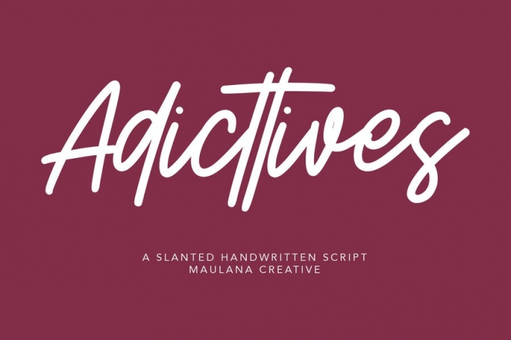 Adicttives Slanted Handwritten Script Font Font Download