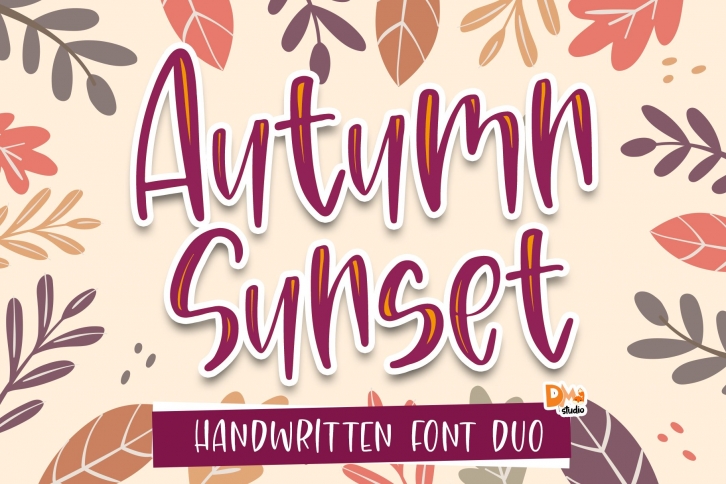 Autumn Sunset - Crafty Handwritten Font Duo Font Download