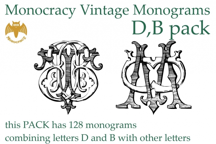Monocracy Vintage Monograms Pack DB Font Download