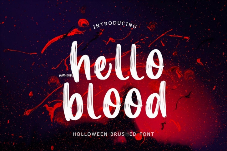 Hello Blood Helloween Brush Font Font Download
