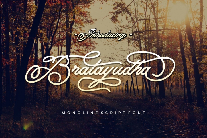 Bratayudha - Monoline Script Font Download