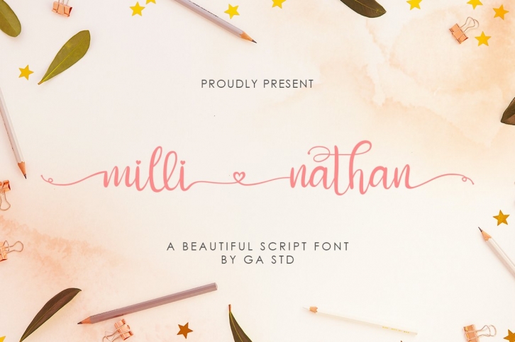 Milli Nathan - A Beautiful Script Font Font Download