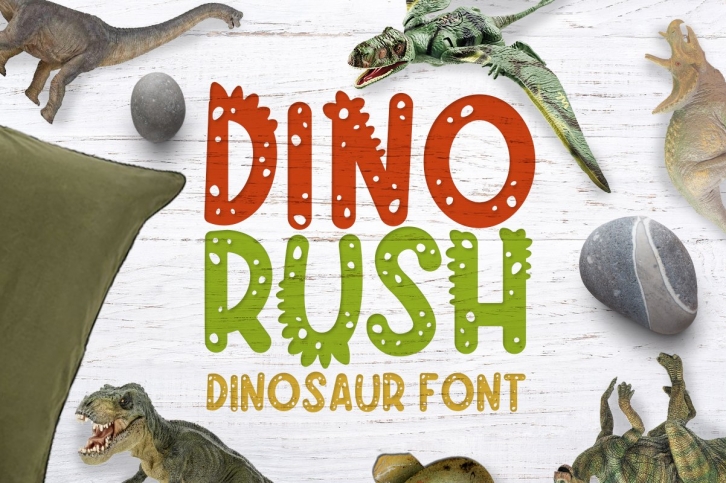 Dino rush - Dinosaur font Font Download