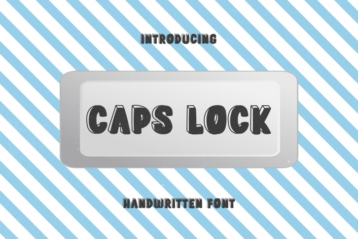 Caps Lock Button - A Cute 3D Handwritten Font Font Download