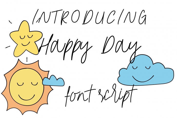 Happy Day Monoline Font Script Font Download