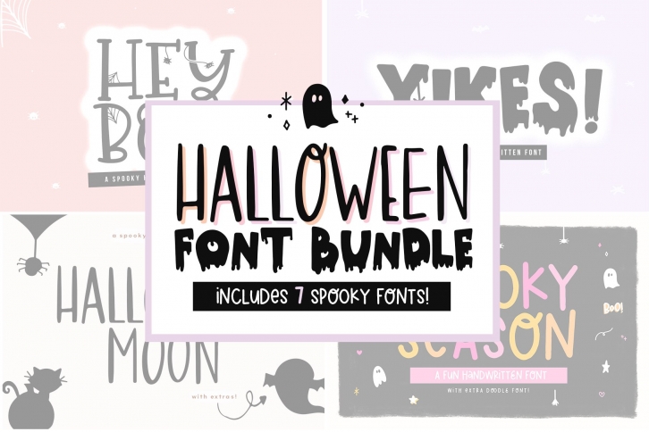 Font Bundle - Handwritten Fonts for Crafters - Halloween Font Download