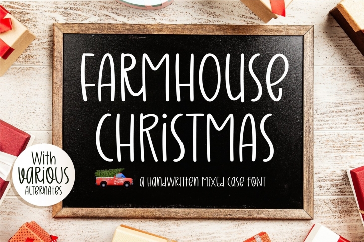 Farmhouse Christmas - A handwritten mixed case font Font Download