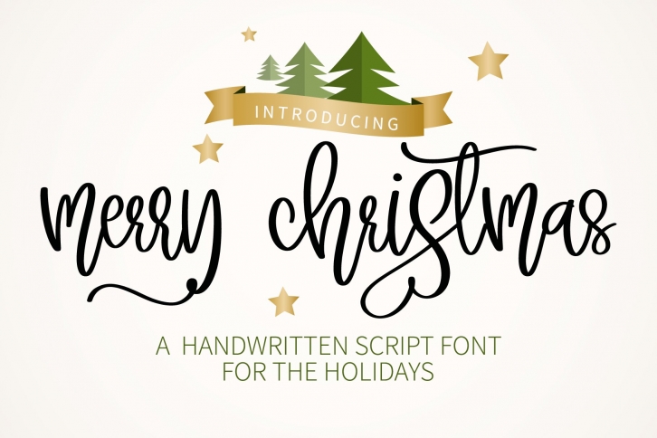 Merry Christmas - A sweet script handwritten font Font Download