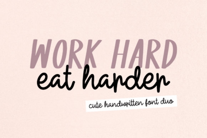 Work Hard Eat Harder Font Download