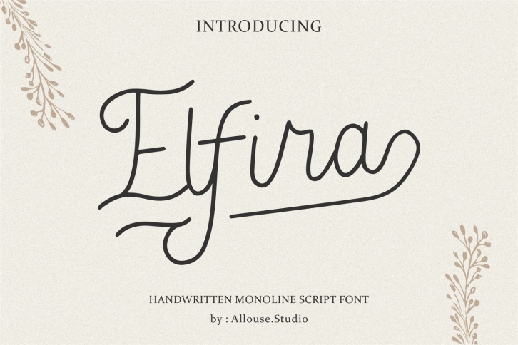 Elfira - Handwritten Monoline Script Font - Family Font Download
