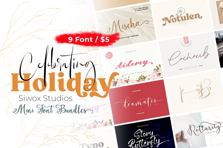 Mini Bundle Celebrating Holiday! Font Download