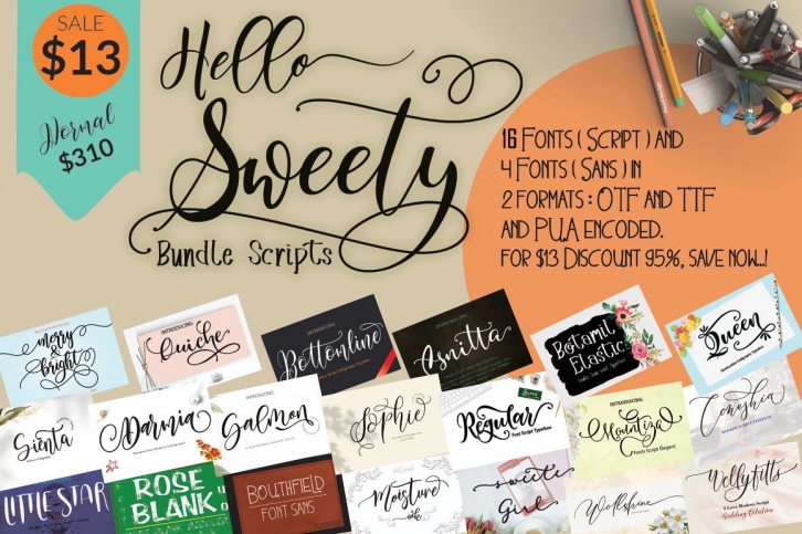 Hello Sweety Budle Scripts Font Download
