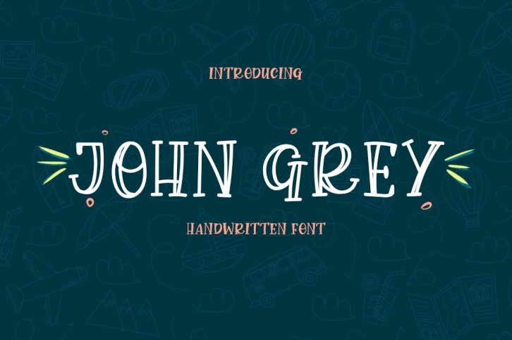 John Grey - a handwritten outline and filled font Font Download