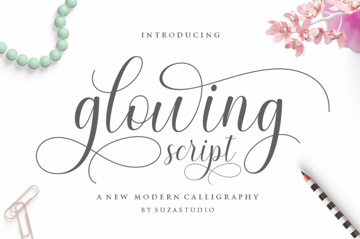 glowing script Font Download