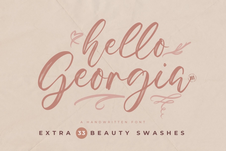 Hello Georgia - A Handwritten Font Font Download