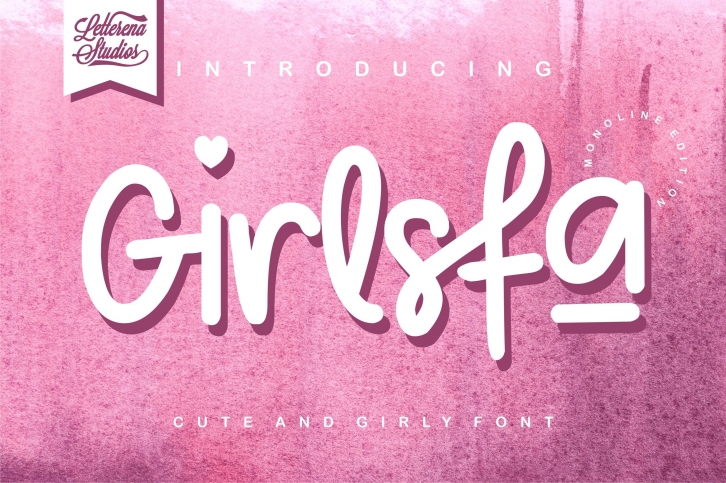 Girlsfa - Cute and Girly Monoline Font Font Download