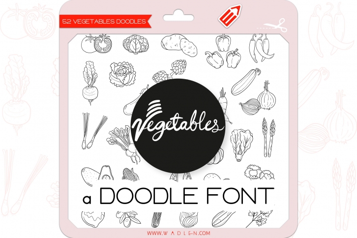 Vegetables Doodles - Dingbats Font Font Download