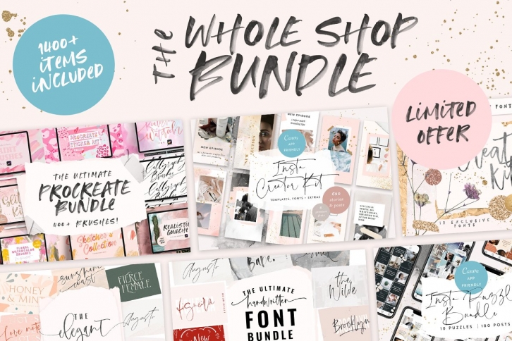 WHOLE SHOP BUNDLE Font Download