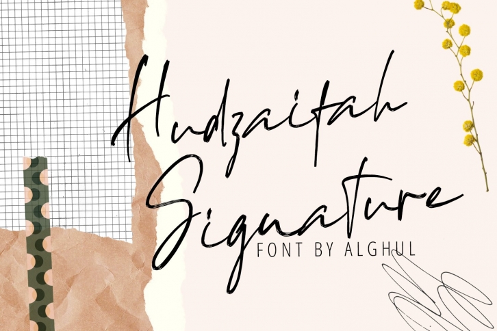 Hudzaifah Signature | Beautiful Handwritten Brush Font Font Download