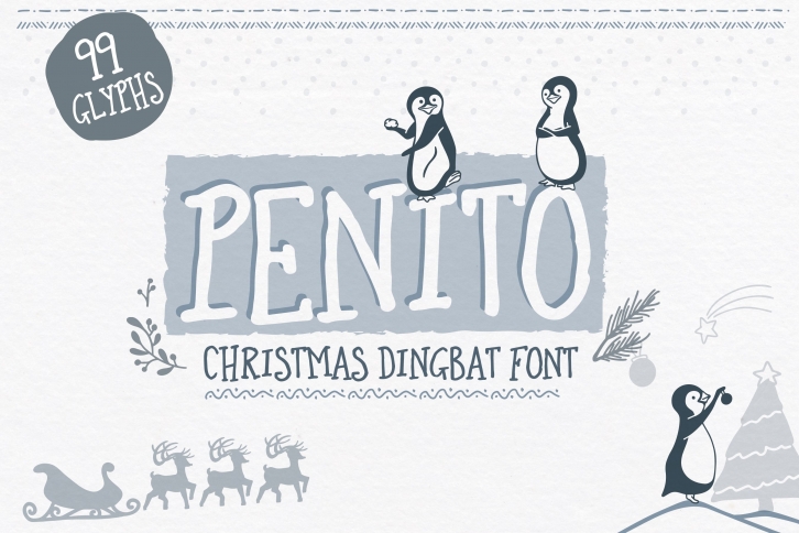 Christmas Font | Penguins Doodle Font Font Download