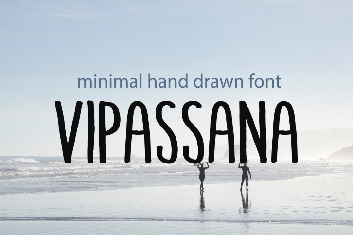 Minimal hand drawn font VIPASSANA Font Download