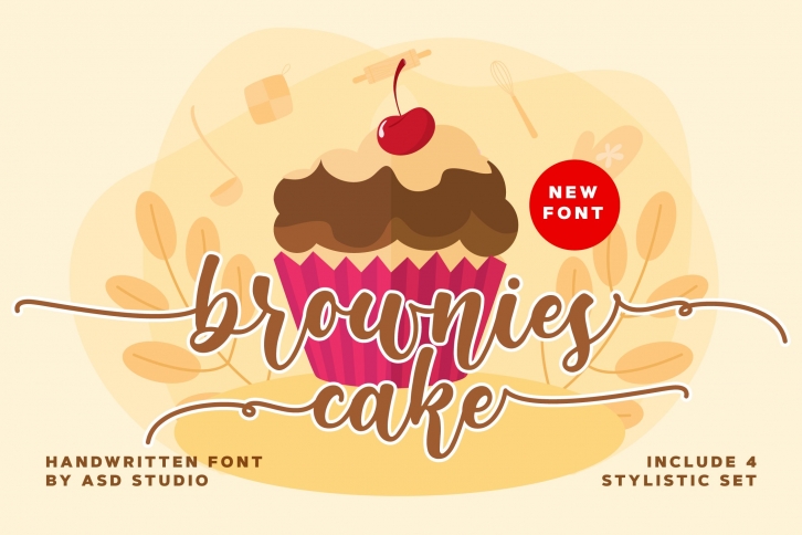 Brownies Cake - Handwritten Font Font Download