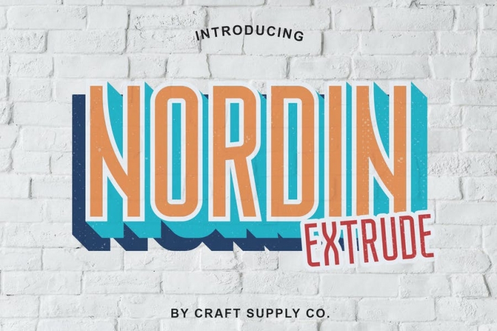 Nordin Extrude Font Family Font Download