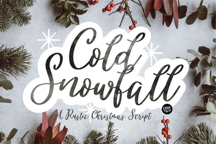 COLD SNOWFALL a Farmhouse Christmas Script Font Download