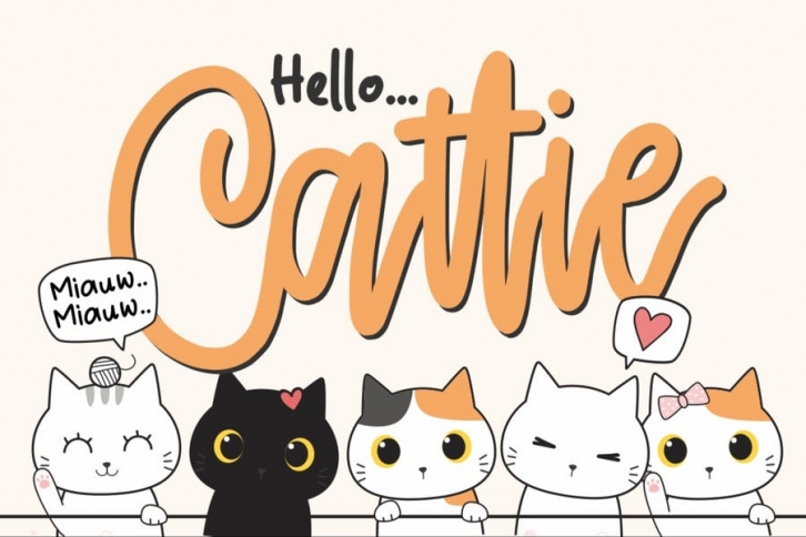 Cattie a Cute Script Font Font Download