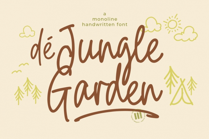 De Jungle Garden - A Monoline Handwritten Font Font Download