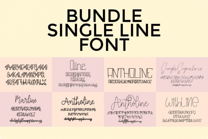 Bundle Single Line - Hair Line Font 2020 Font Download