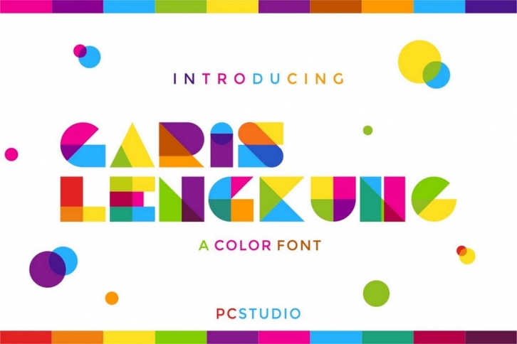 Garis Lengkung - Colorful Font Font Download