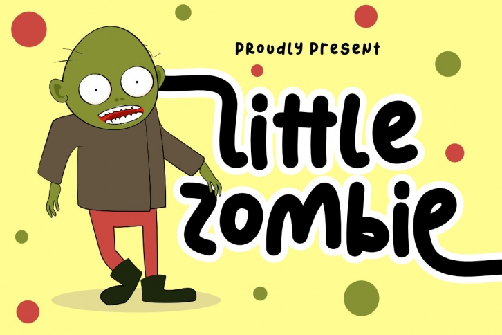 Little Zombie | A Cute Handwritten Display Font Font Download