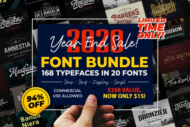 Year End Sale - Font Bundle 2020 Font Download