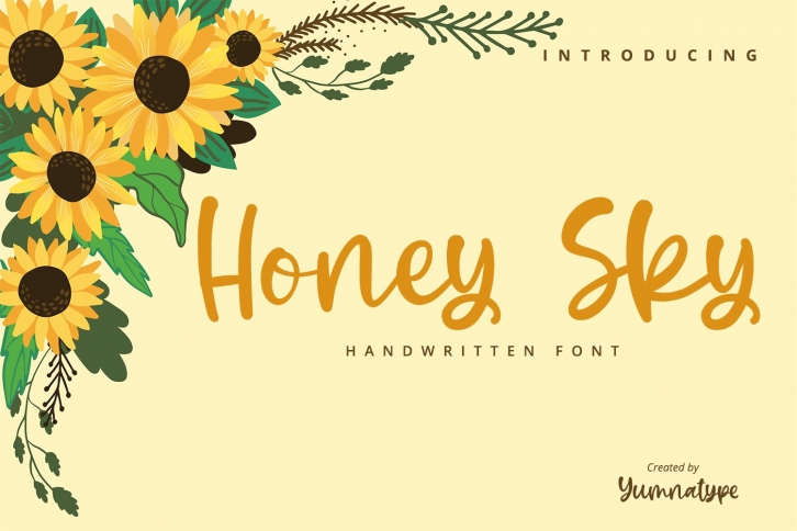 Honey Sky-Sweet Handwritten Font Font Download