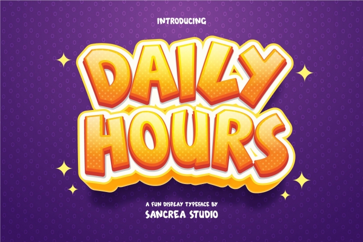 Daily Hours - A Fun Display Font Font Download