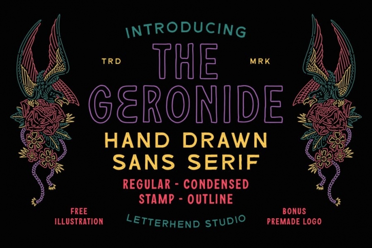 The Geronide - Hand Drawn Sans Serif Font Download