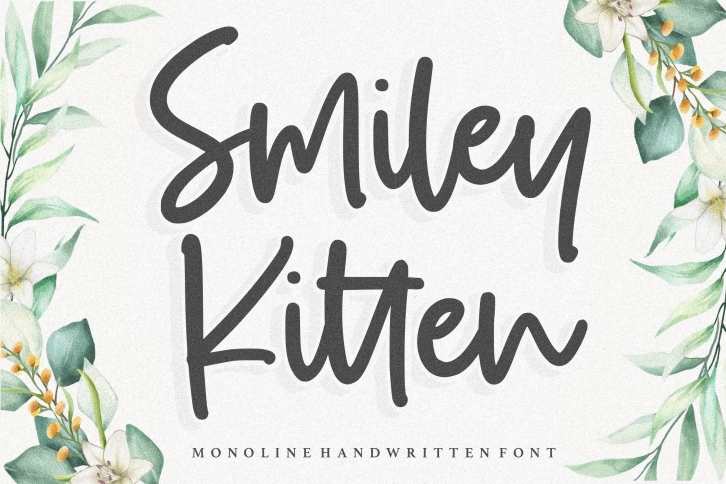 Smiley Kitten Monoline Handwritten Font Font Download