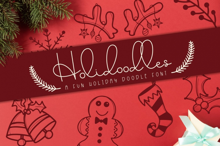 Holidoodles, A Holiday Doodle Font Font Download