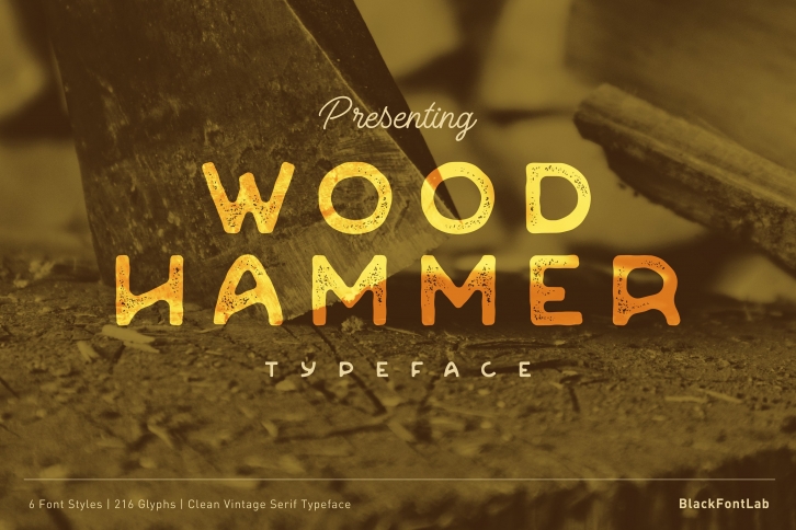 Woodhammer - Rough Texture Countryside Font Font Download