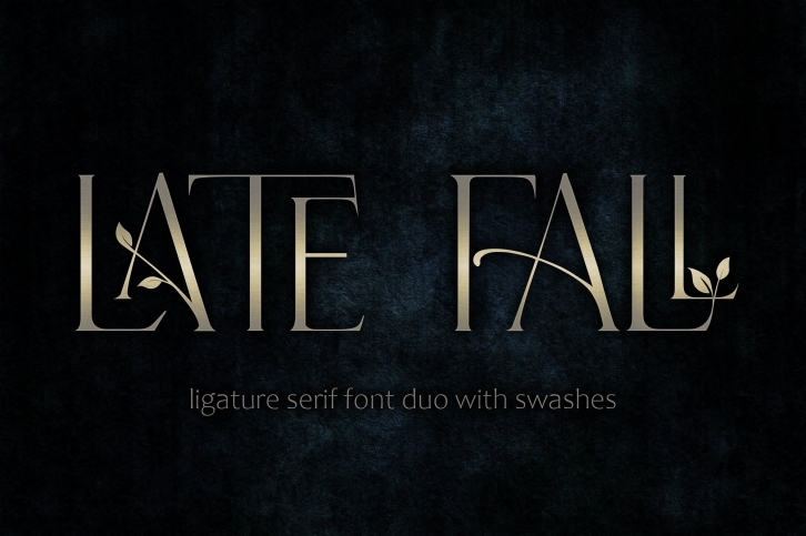 Late Fall - floral ligature serif font duo Font Download