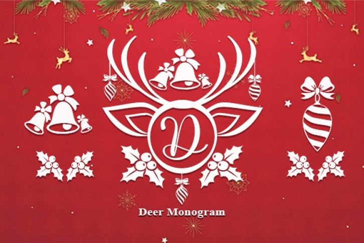 Deer Monogram Font Download