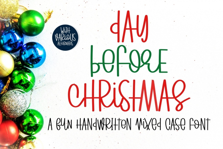 Day Before Christmas - A fun handritten mixed case font Font Download