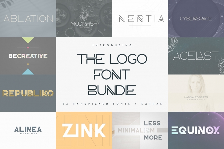 The Logo Font Bundle - 24 fonts Font Download