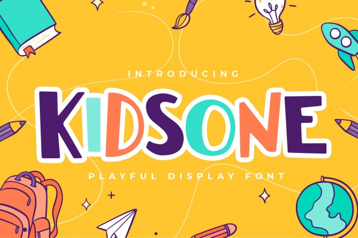 Kidsone -Playful Display Font Font Download