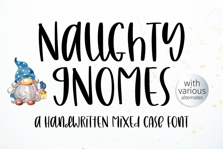 Naughty Gnomes - A handwritten mixed case font Font Download