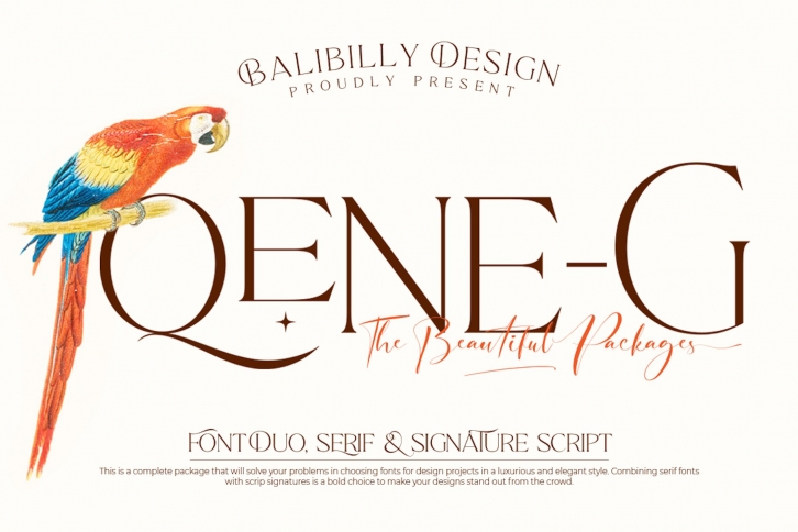 Qene-G | Serif & Signature Script Font Duo Font Download