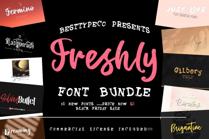 Sale Bundle 10 plus 7 fonts free !!!!!! Font Download